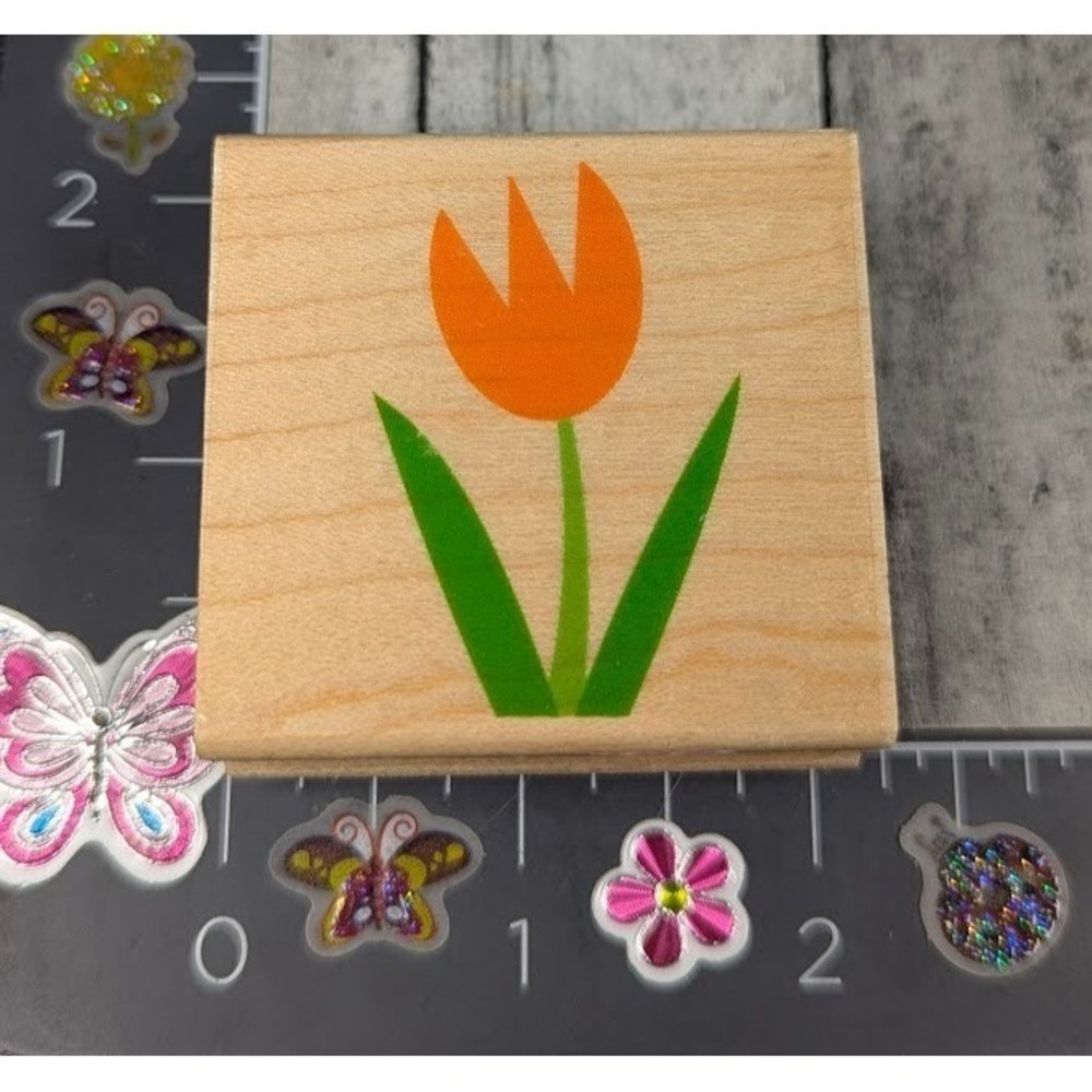 Hero Arts Tulip Posy Flower E4354 Rubber Stamp Wood #L27